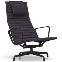 Fotel Aluminium Ea 124 Tkanina Track Chestnut-Ink Blue - Podstawa Czarna Vitra
