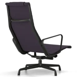 Fotel Aluminium Ea 124 Tkanina Track Chestnut-Ink Blue - Podstawa Czarna Vitra