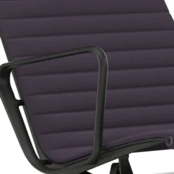 Fotel Aluminium Ea 124 Tkanina Track Chestnut-Ink Blue - Podstawa Czarna Vitra
