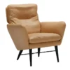 Fotel Amy Z Drewnianymi Nogami Aniline Latte Sits