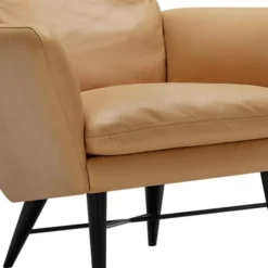 Fotel Amy Z Drewnianymi Nogami Aniline Latte Sits