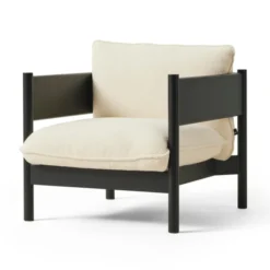 Fotel Arbour Turf Cream - Czarny Lakierowany Buk Hay