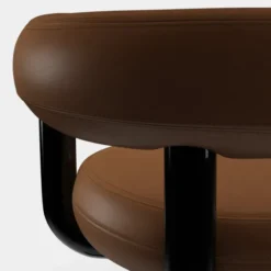 Fotel Biurowy Fat Brązowa Skóra Tom Dixon