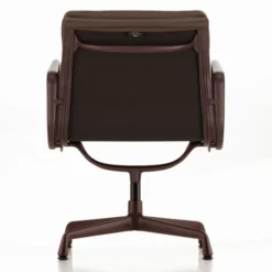 Fotel Biurowy Soft Pad Ea 231 Skóra Naturalna Marron - Podstawa Bordowa Vitra