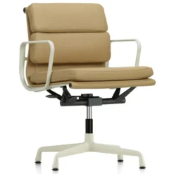 Fotel Biurowy Soft Pad Ea 231 Skóra Naturalna Ochre - Podstawa Jasnoszara Vitra