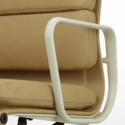 Fotel Biurowy Soft Pad Ea 231 Skóra Naturalna Ochre - Podstawa Jasnoszara Vitra