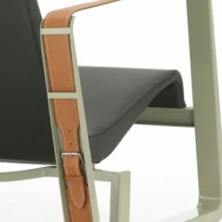 Fotel Cite Naturalna Skóra Zielona - Szara Podstawa Vitra
