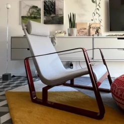Fotel Cite Naturalna Skóra Zielona - Szara Podstawa Vitra