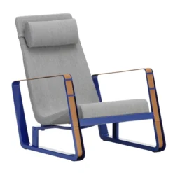 Fotel Cite Tkanina Szara - Niebieska Podstawa Vitra