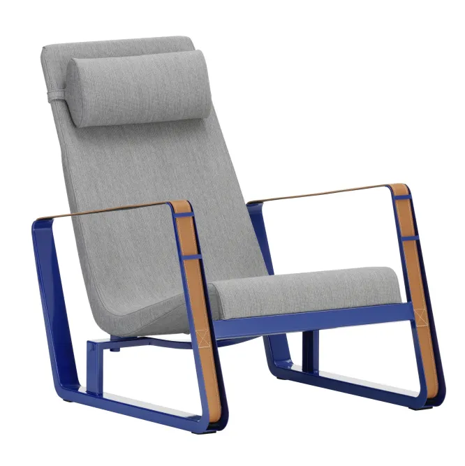 Fotel Cite Tkanina Szara - Niebieska Podstawa Vitra