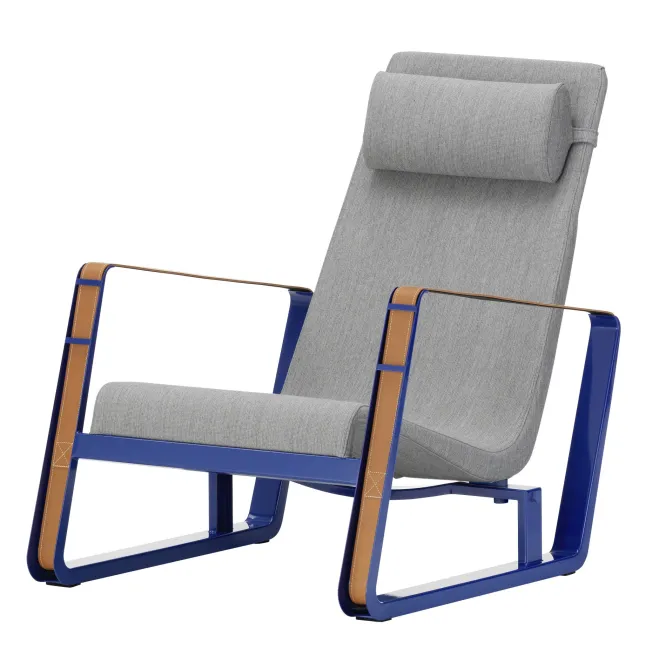 Fotel Cite Tkanina Szara - Niebieska Podstawa Vitra