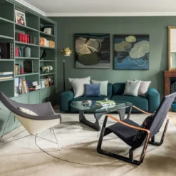 Fotel Cite Tkanina Szara - Niebieska Podstawa Vitra