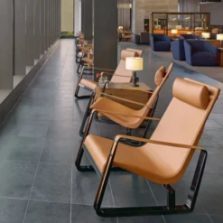 Fotel Cite Tkanina Szara - Niebieska Podstawa Vitra