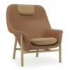 Fotel Drape Wysoki Ultra Leather Dąb Normann Copenhagen