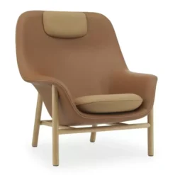 Fotel Drape Wysoki Ultra Leather Dąb Normann Copenhagen