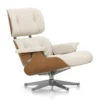 Fotel Eames Lounge Chair Skórzany Snow Vitra