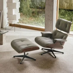 Fotel Eames Lounge Chair Skórzany Snow Vitra