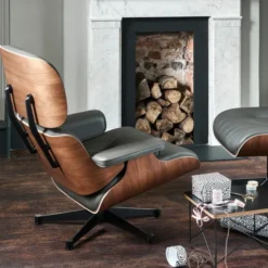 Fotel Eames Lounge Chair Skórzany Snow Vitra