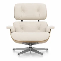 Fotel Eames Lounge Chair Skórzany Snow Vitra