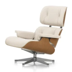 Fotel Eames Lounge Chair Skórzany Snow Vitra