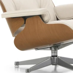 Fotel Eames Lounge Chair Skórzany Snow Vitra