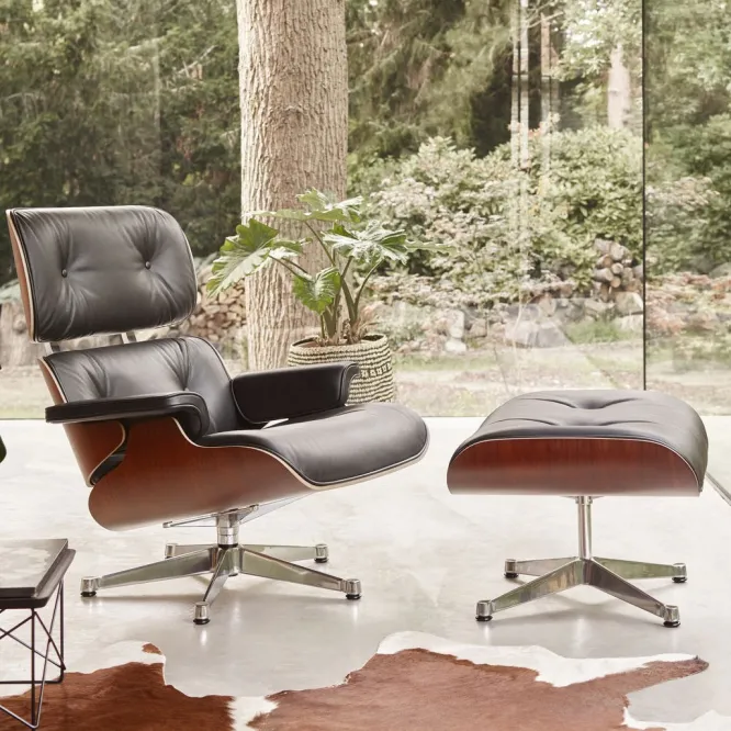 Fotel Eames Lounge Chair Skórzany Cognac Vitra