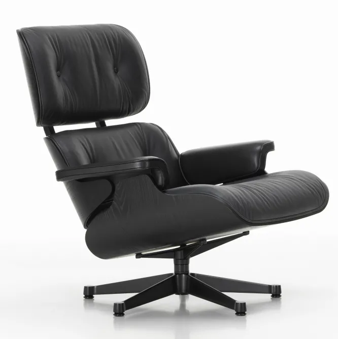Fotel Eames Lounge Chair Skórzany Nero Vitra