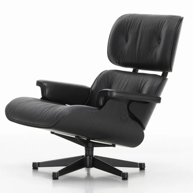 Fotel Eames Lounge Chair Skórzany Nero Vitra