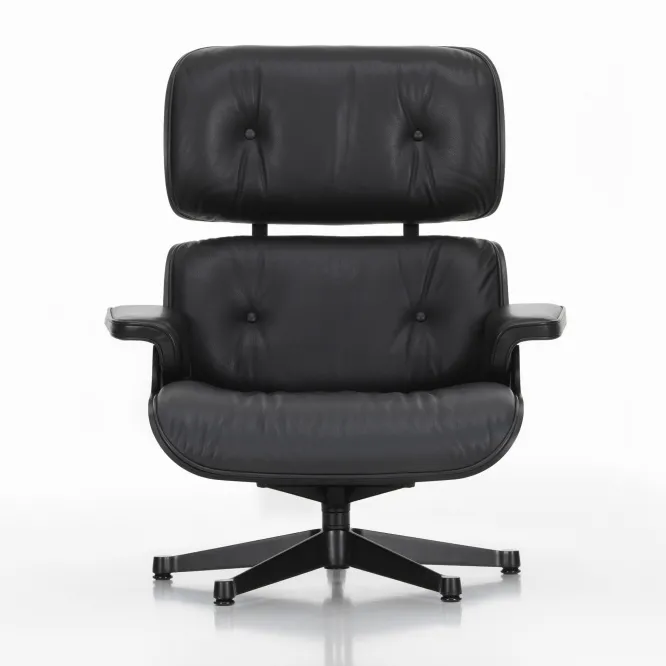Fotel Eames Lounge Chair Skórzany Nero Vitra
