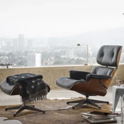 Fotel Eames Lounge Chair Skórzany Chocolate Vitra