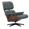 Fotel Eames Lounge Chair Skórzany Smoke Blue Vitra