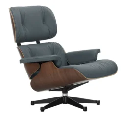 Fotel Eames Lounge Chair Skórzany Smoke Blue Vitra