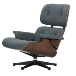 Fotel Eames Lounge Chair Skórzany Smoke Blue Vitra