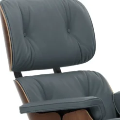 Fotel Eames Lounge Chair Skórzany Smoke Blue Vitra
