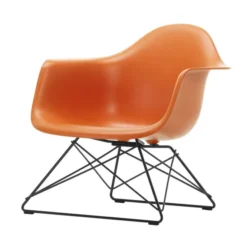 Fotel Eames Plastic Armchair Lar Pomarańczowy - Czarna Podstawa Vitra