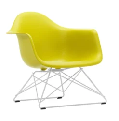 Fotel Eames Plastic Armchair Lar Żółty - Biała Podstawa Vitra