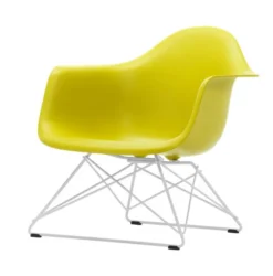 Fotel Eames Plastic Armchair Lar Żółty - Biała Podstawa Vitra