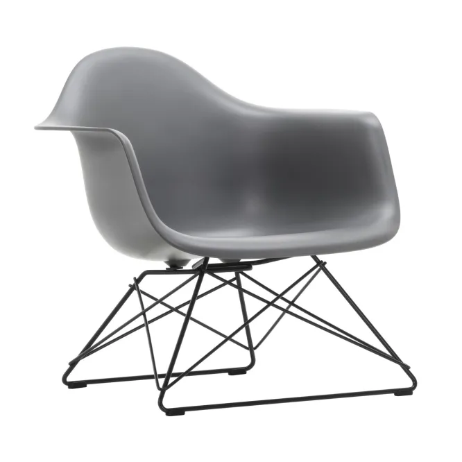 Fotel Eames Plastic Armchair Lar Szary - Czarna Podstawa Vitra