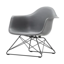 Fotel Eames Plastic Armchair Lar Szary - Czarna Podstawa Vitra