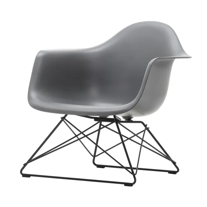 Fotel Eames Plastic Armchair Lar Szary - Czarna Podstawa Vitra