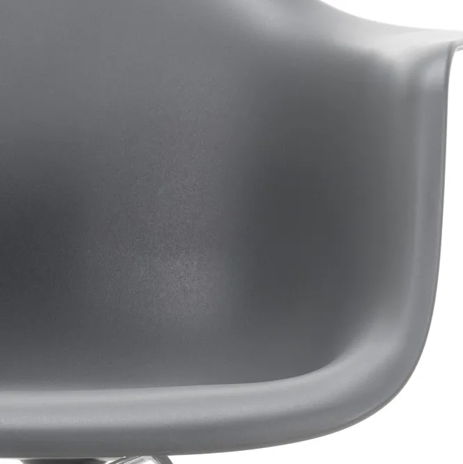 Fotel Eames Plastic Armchair Lar Szary - Czarna Podstawa Vitra