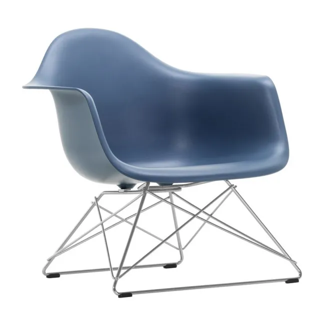 Fotel Eames Plastic Armchair Lar Niebieski - Chromowana Podstawa Vitra
