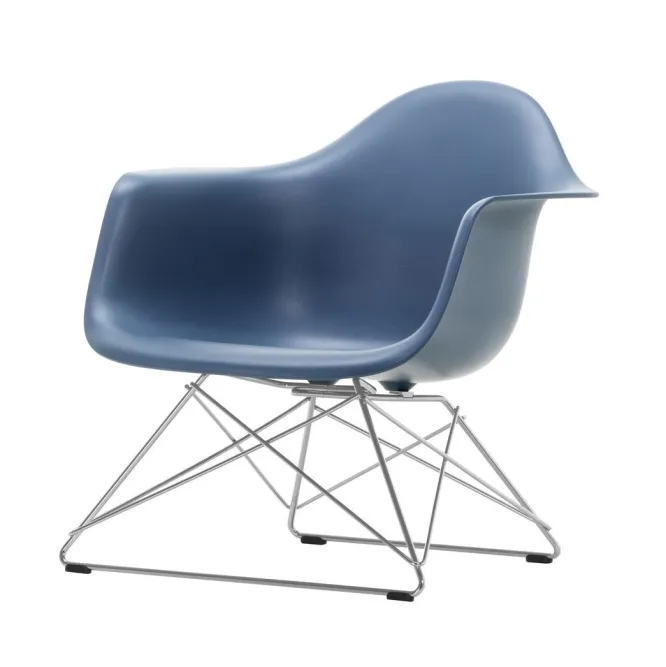 Fotel Eames Plastic Armchair Lar Niebieski - Chromowana Podstawa Vitra