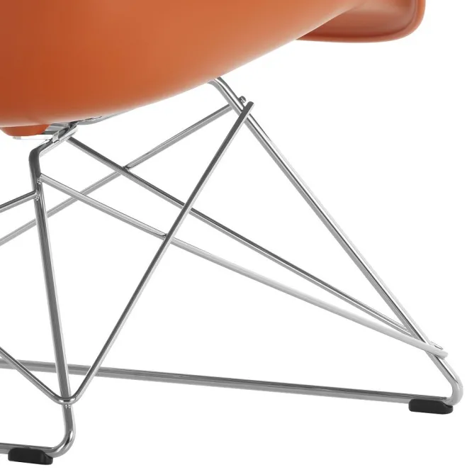 Fotel Eames Plastic Armchair Lar Pomarańczowy - Chromowana Podstawa Vitra