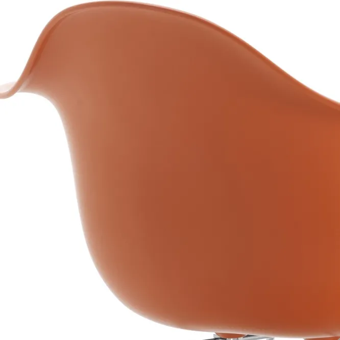 Fotel Eames Plastic Armchair Lar Pomarańczowy - Chromowana Podstawa Vitra