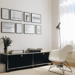 Fotel Eames Plastic Armchair Lar Różowy - Czarna Podstawa Vitra