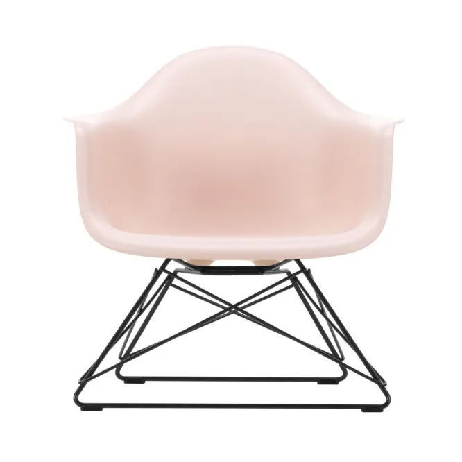 Fotel Eames Plastic Armchair Lar Różowy - Czarna Podstawa Vitra