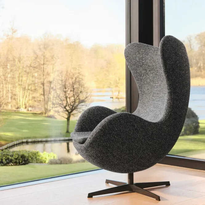 Fotel Egg Skórzany Koniakowy Fritz Hansen