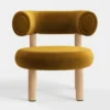 Fotel Fat Natural Wood - Gold Velvet Tom Dixon