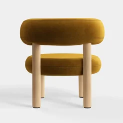 Fotel Fat Natural Wood - Gold Velvet Tom Dixon